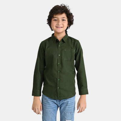 Boys Cotton Casual Shirt F/S Hero-Green