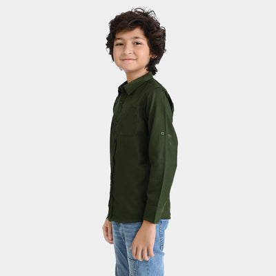 Boys Cotton Casual Shirt F/S Hero-Green