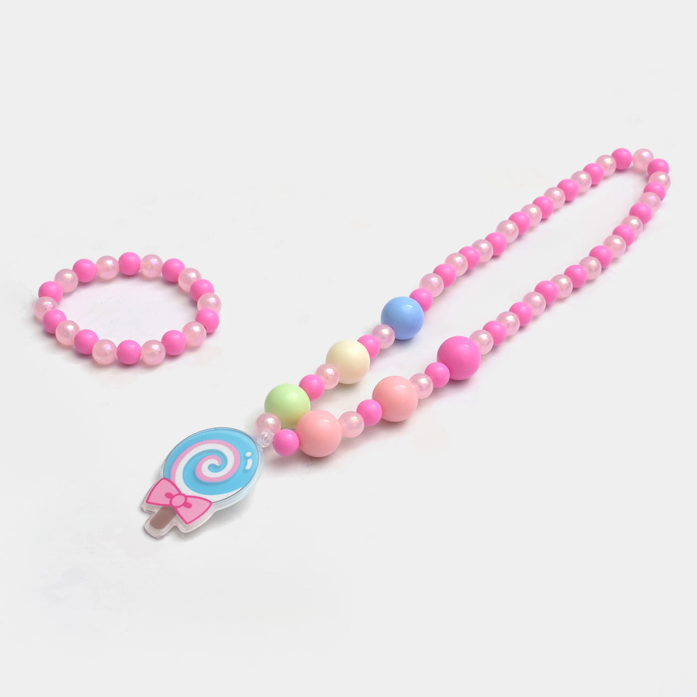 Girls Charm Beaded Necklace & Bracelet