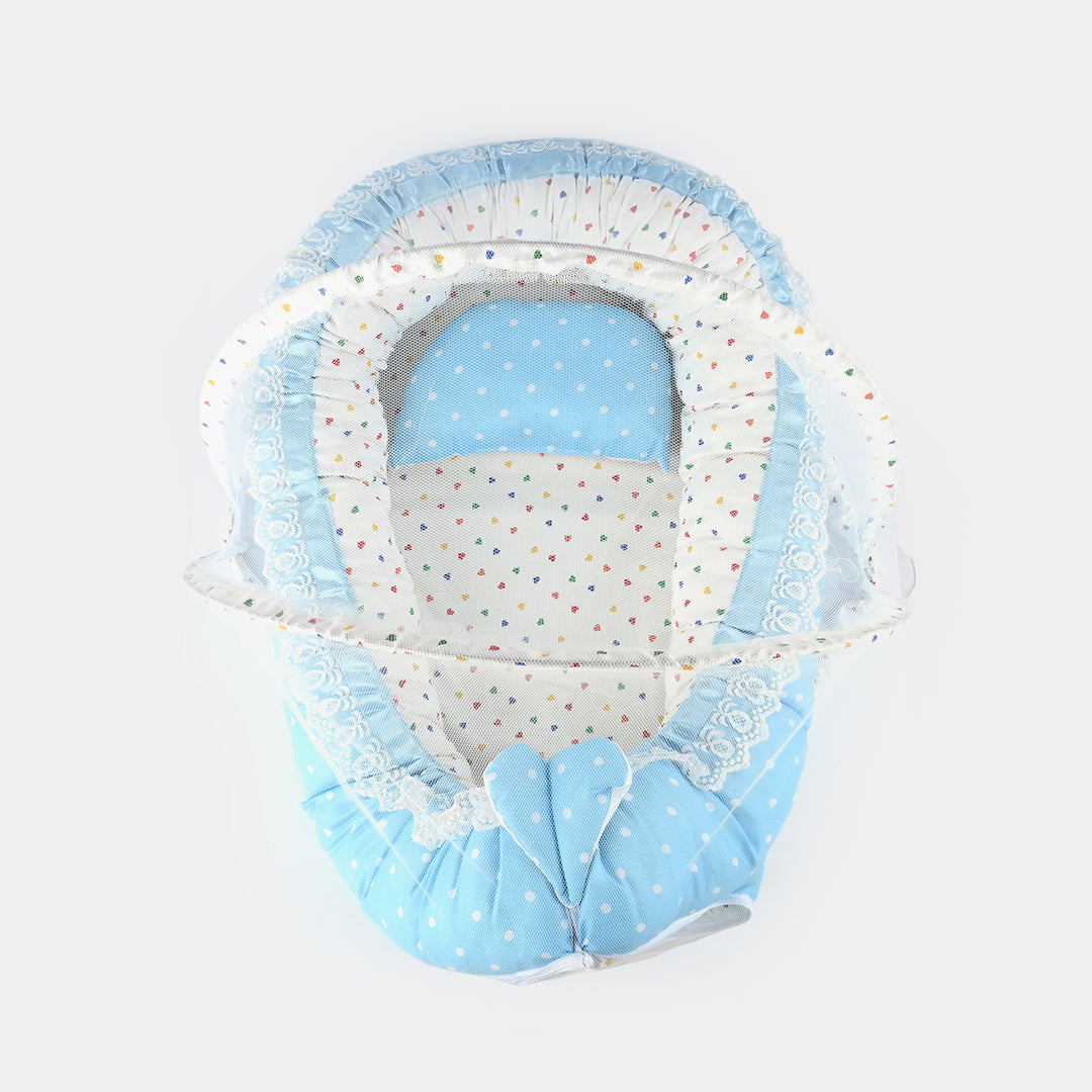 Baby Snuggle Bed Set 9pcs Polka Dot | Sky Blue