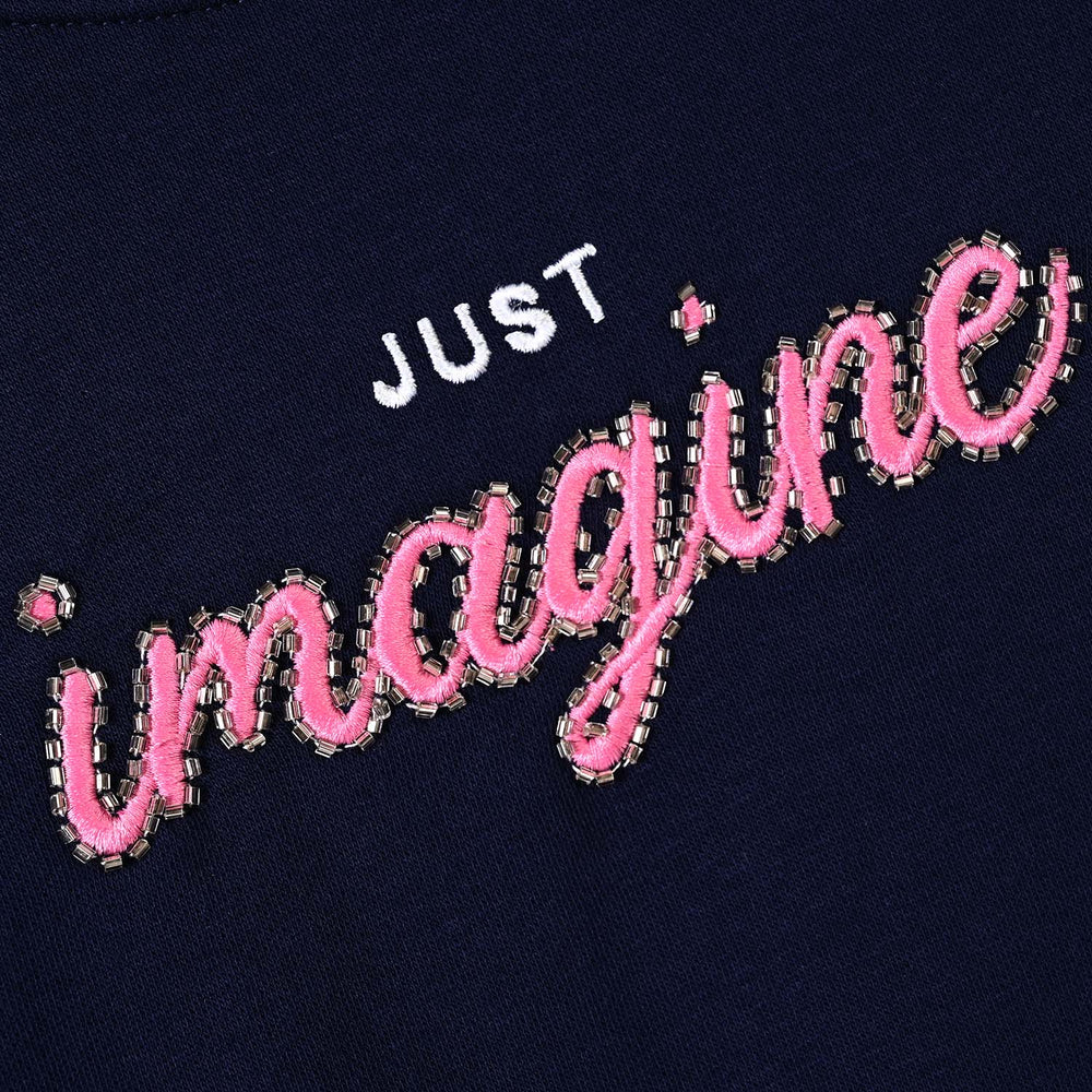 Girls Fleece Sweatshirt Just Imagine-NAVY