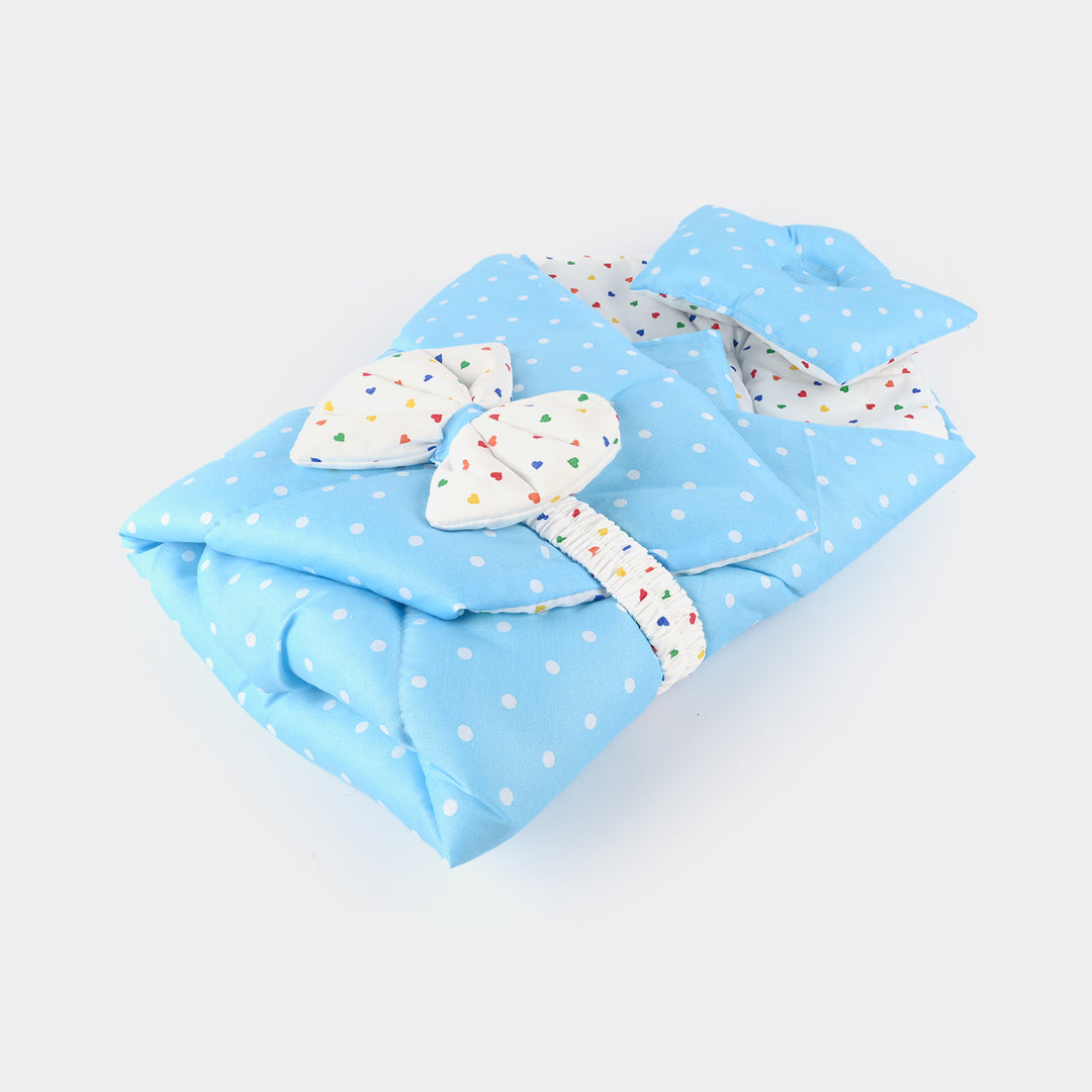 Baby Snuggle Bed Set 9pcs Polka Dot | Sky Blue