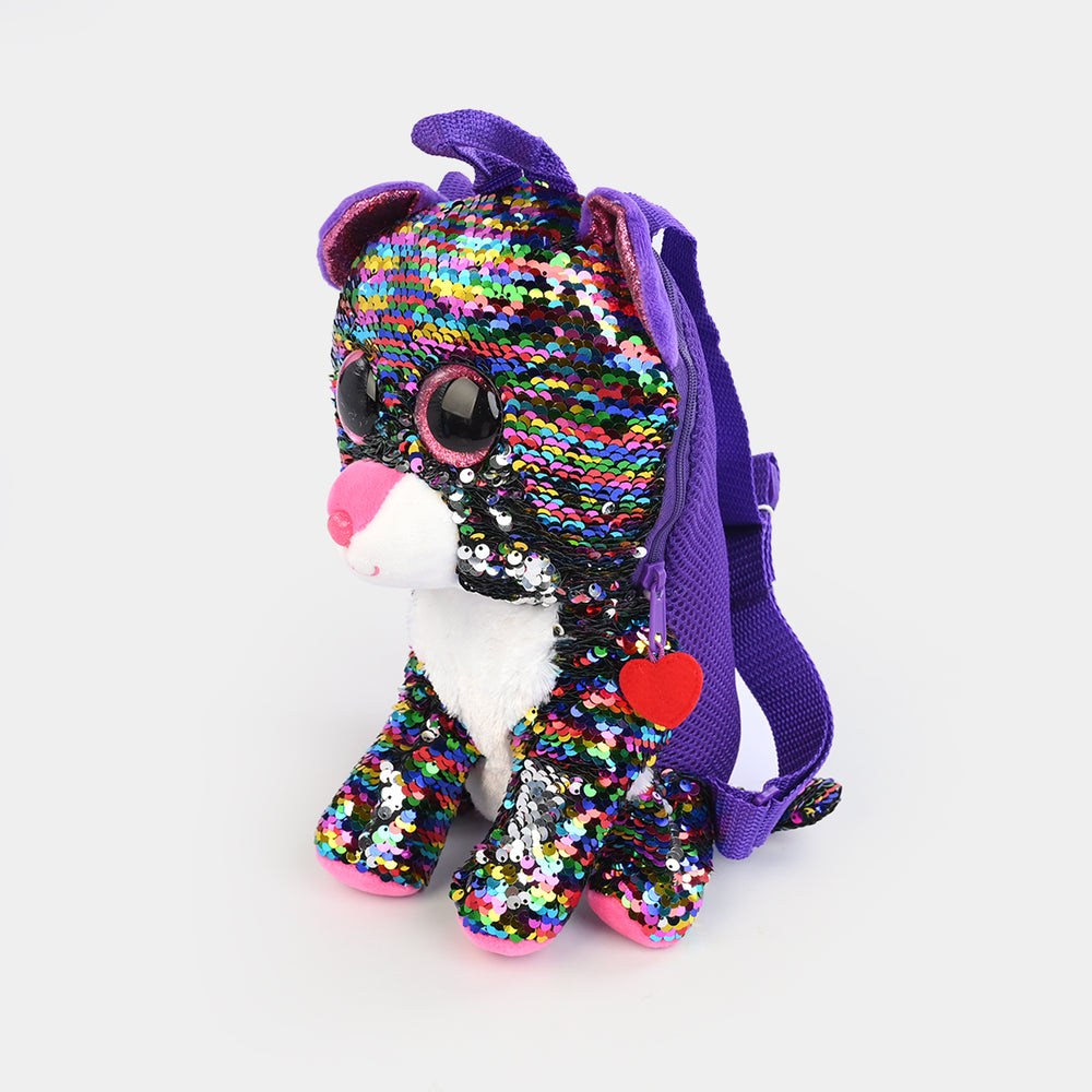 Rainbow Sequin Plush Backpack
