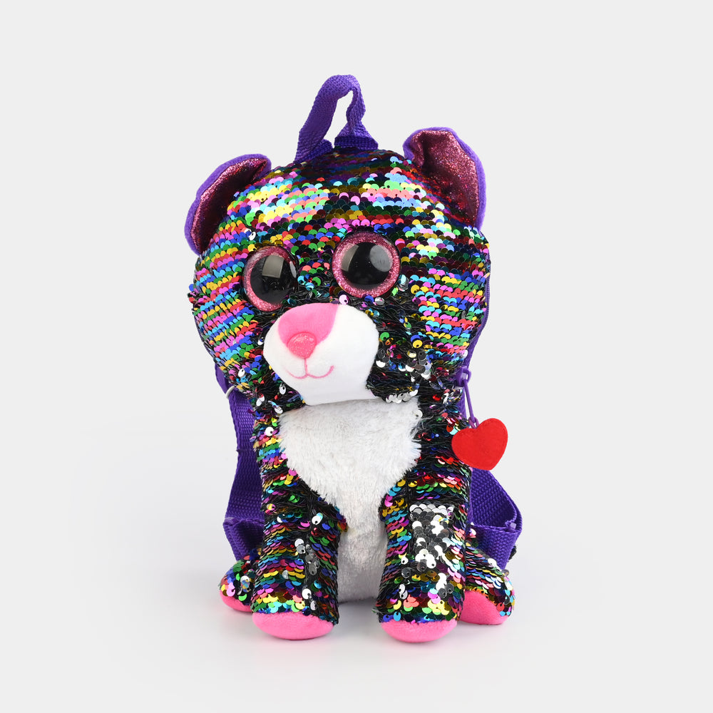 Rainbow Sequin Plush Backpack
