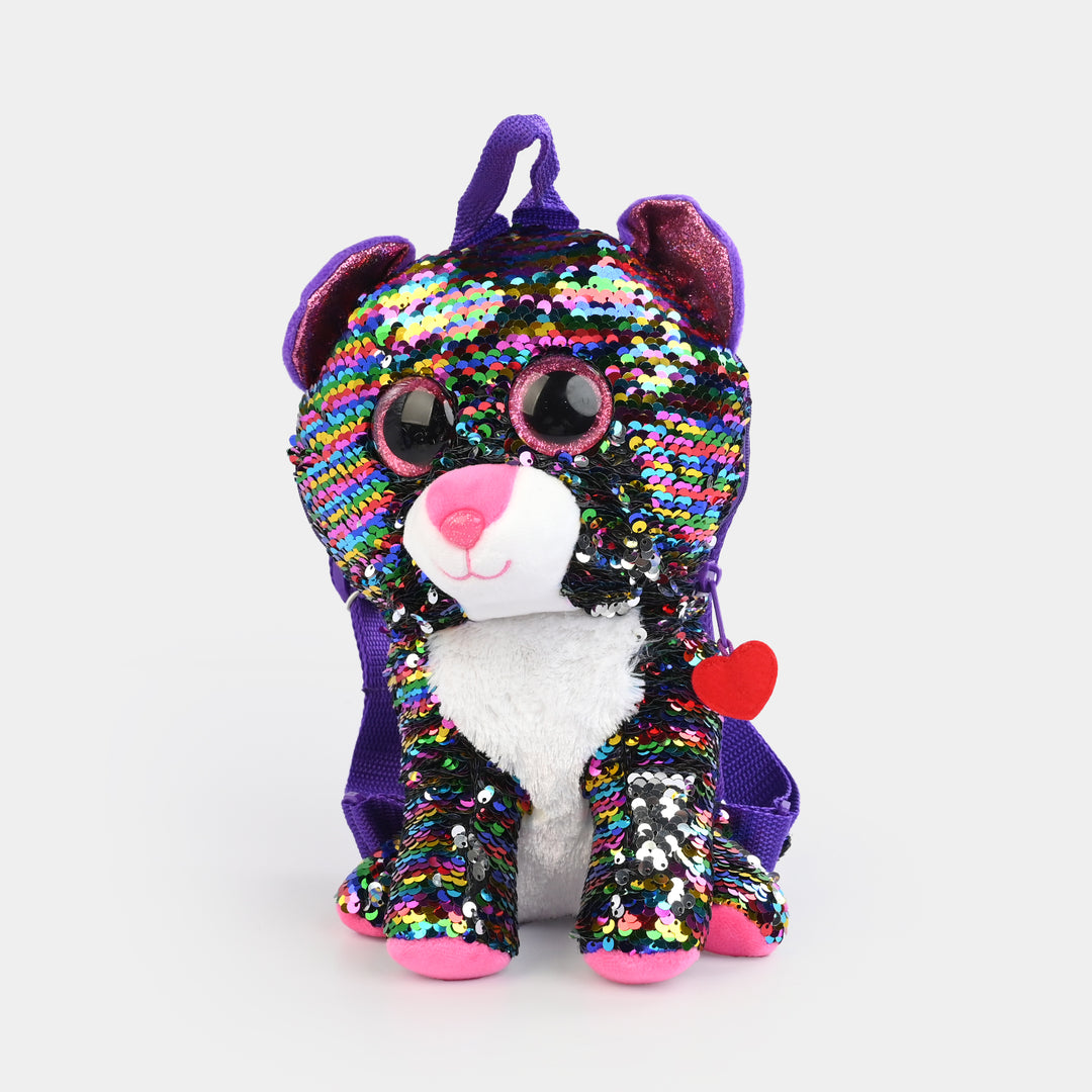 Rainbow Sequin Plush Backpack