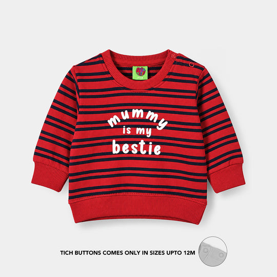 Infant Boys Cotton Terry Sweat Shirt Bestie-Red
