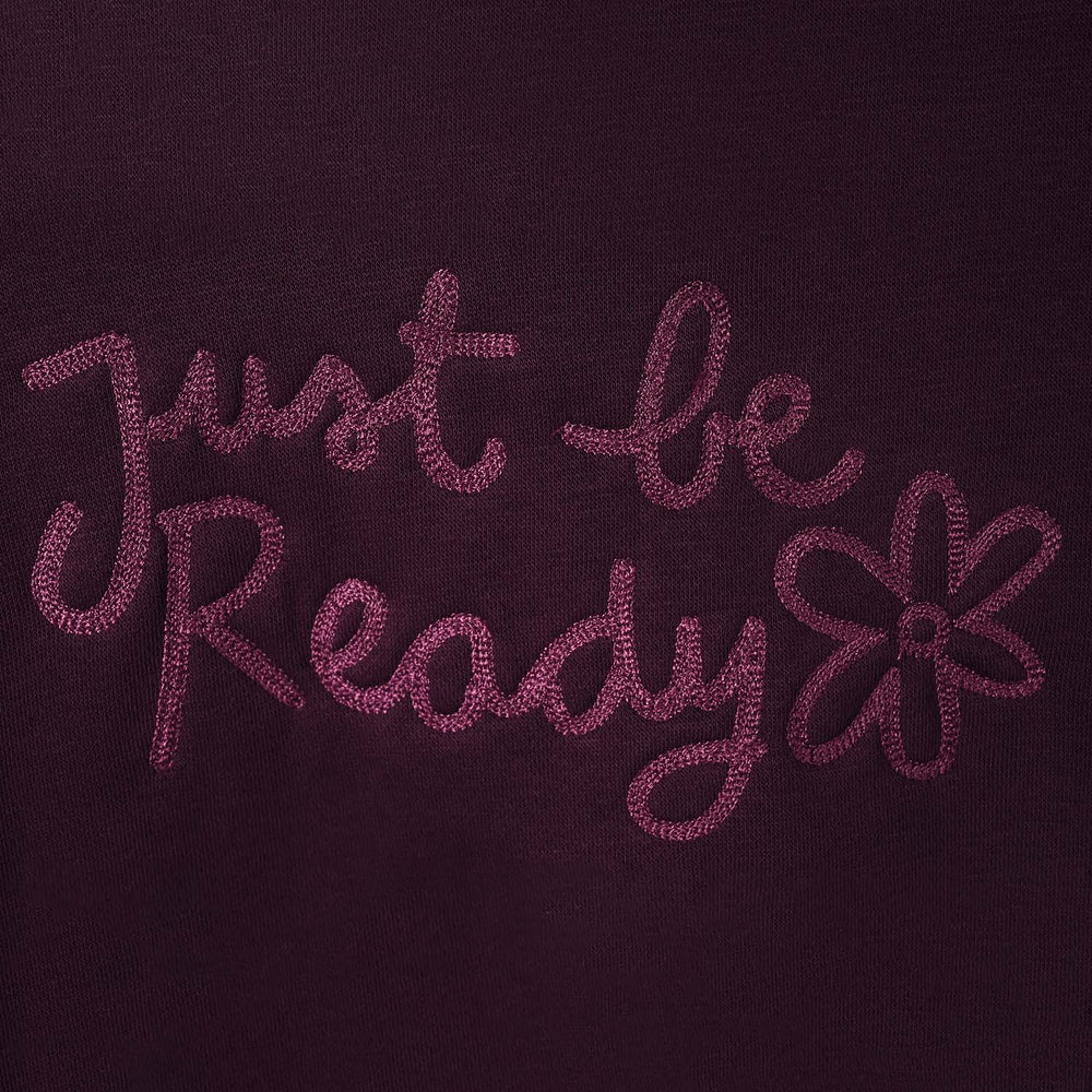 Girls Fleece Pullover Just Be Ready-Purple