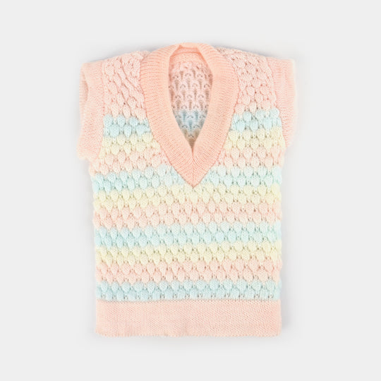 Baby Woolen Inner Wear Sweater-Peach 3M+