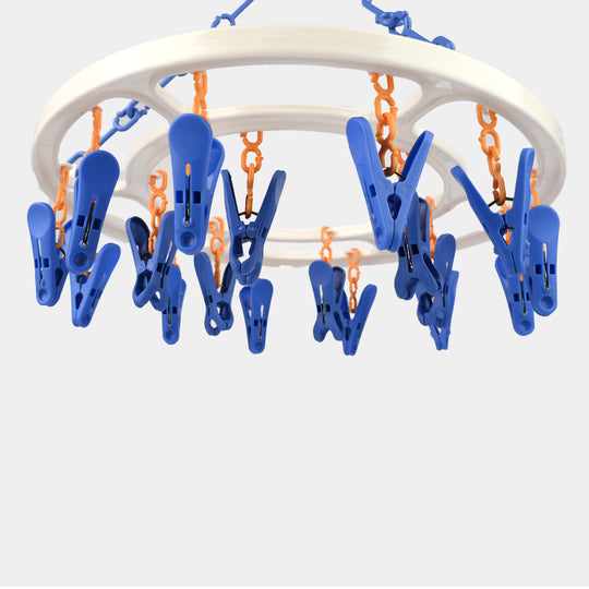 Baby Clothes Drying Hanger With Multiple Clips