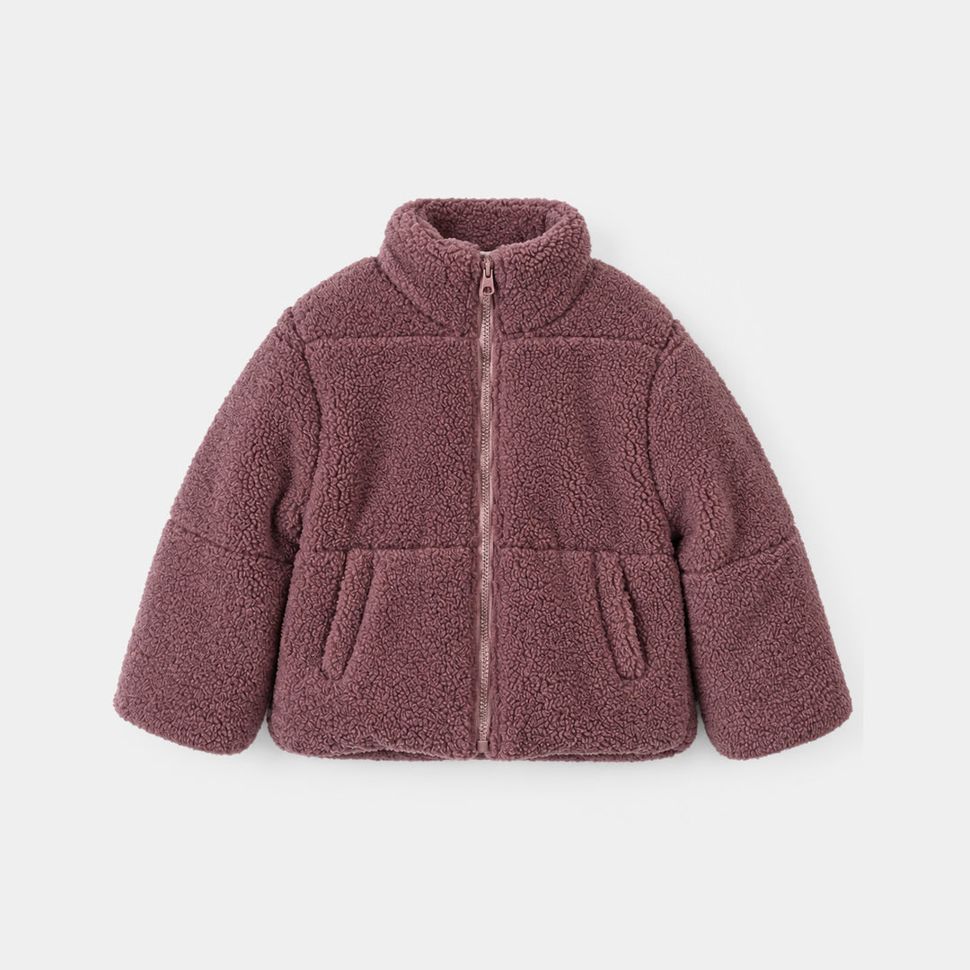 Girls Sherpa Puffer Jacket Wool-Pink