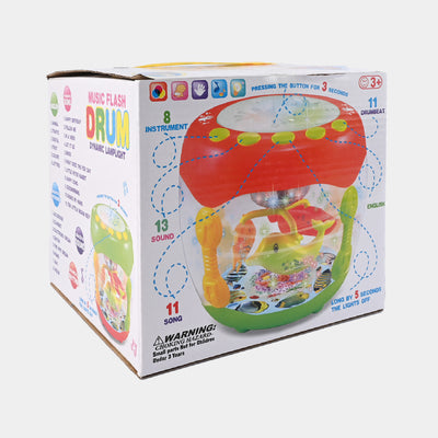 Musical Flash Fish Rotating Drum Toy