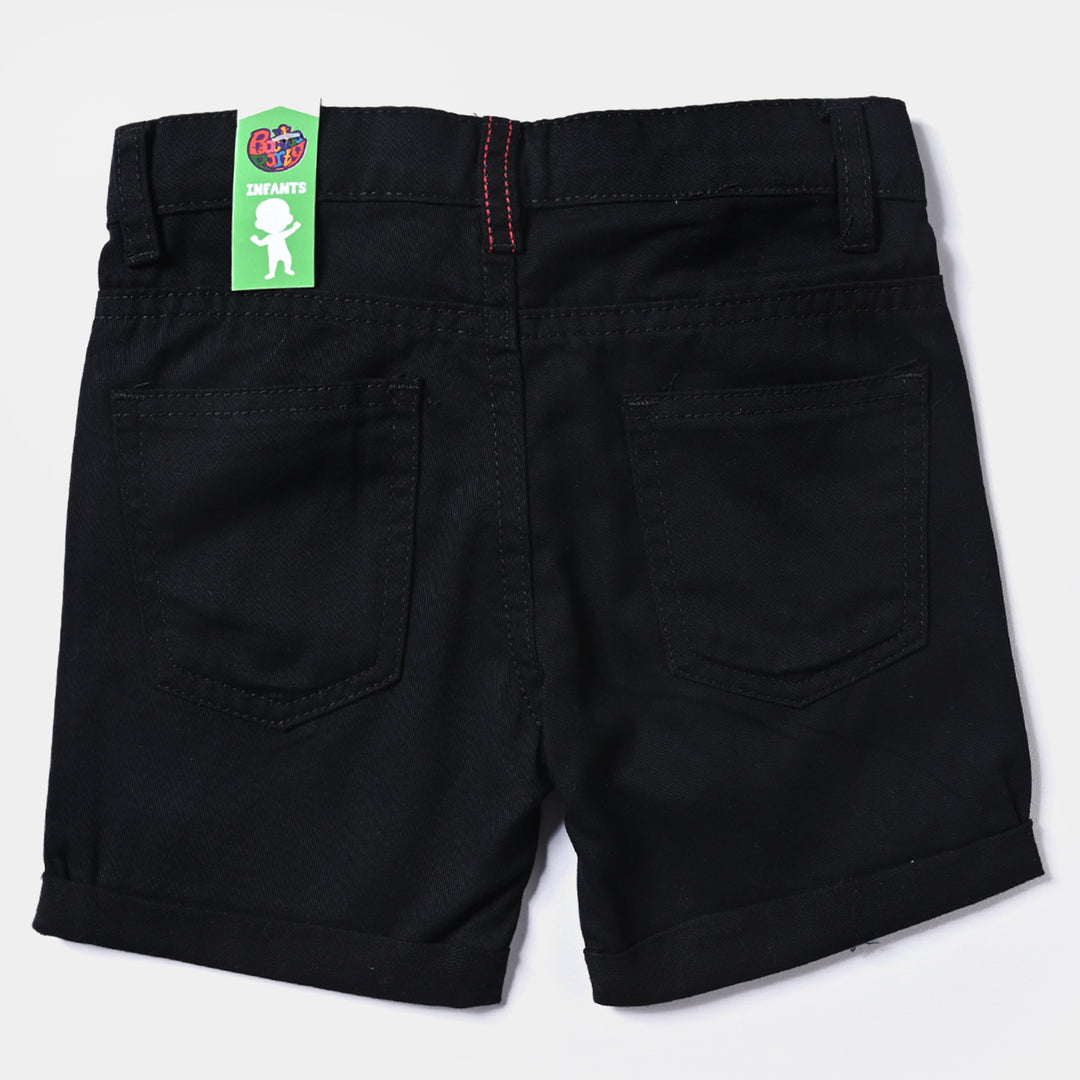 Infant Boys Cotton Twill Short-BLACK