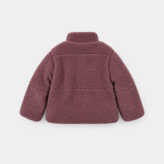 Girls Sherpa Puffer Jacket Wool-Pink
