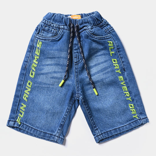 Boys Denim Stretch Short Fun & Games-Blue