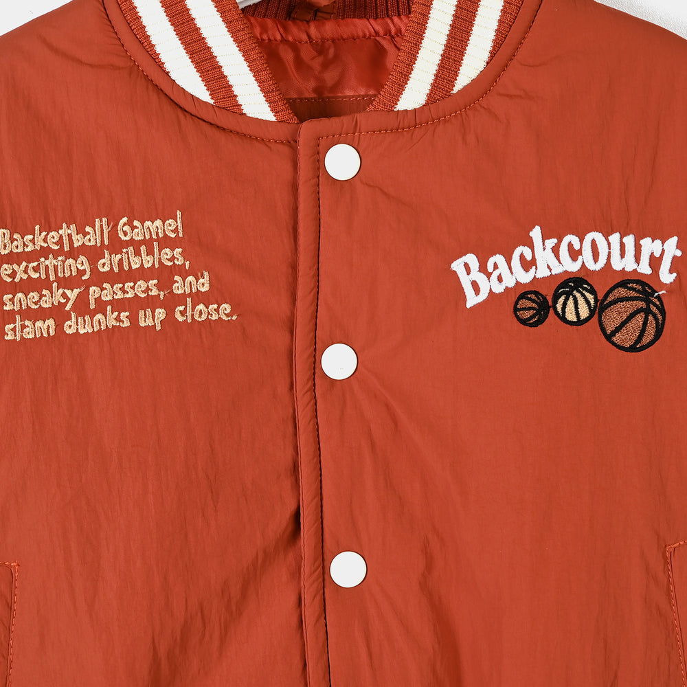 Boys Polyester Puffer Jacket Backcourt-Red