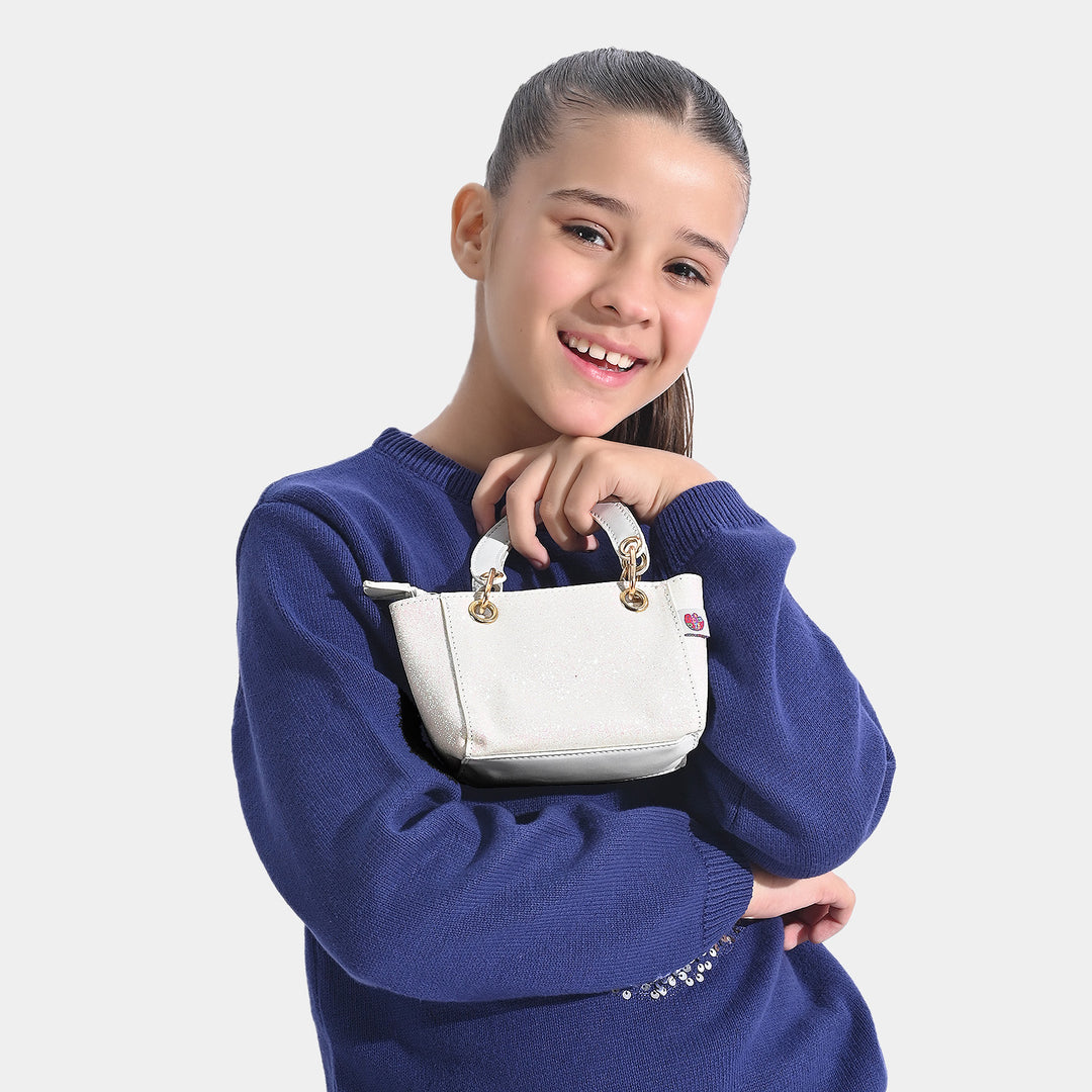 Girls Fancy Hand Bag | White