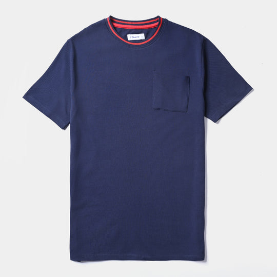 Teens Boys Cotton PK Tees H/S -Navy Blue