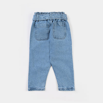 Infant Girls Denim Stretch Pant Lady Bug-LIGHT BLUE