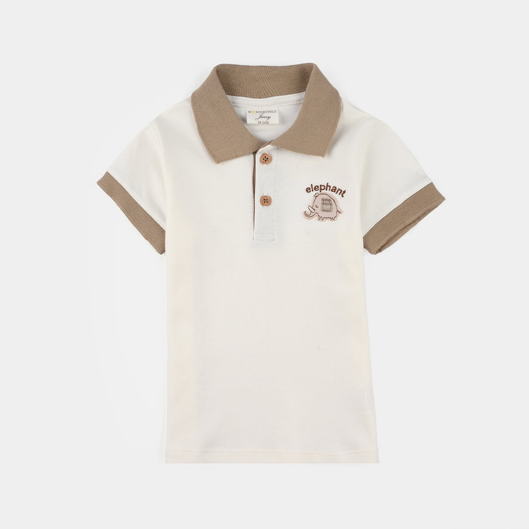 Infant Boys Jersey/Terry 2Pc Suit 287-007 E-C-WHITE