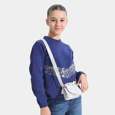 Girls Fancy Hand Bag | SILVER