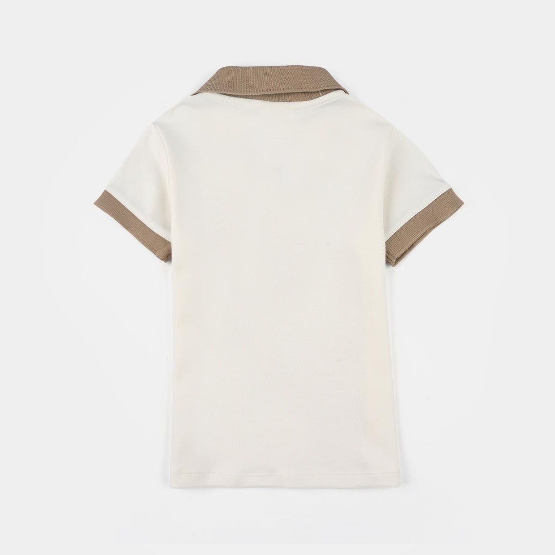 Infant Boys Jersey/Terry 2Pc Suit 287-007 E-C-WHITE