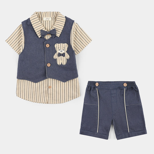 Infant Boys Jersey/Terry 2Pc Suit 294-012 E-C-BEIGE