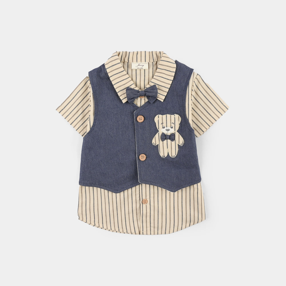 Infant Boys Jersey/Terry 2Pc Suit 294-012 E-C-BEIGE