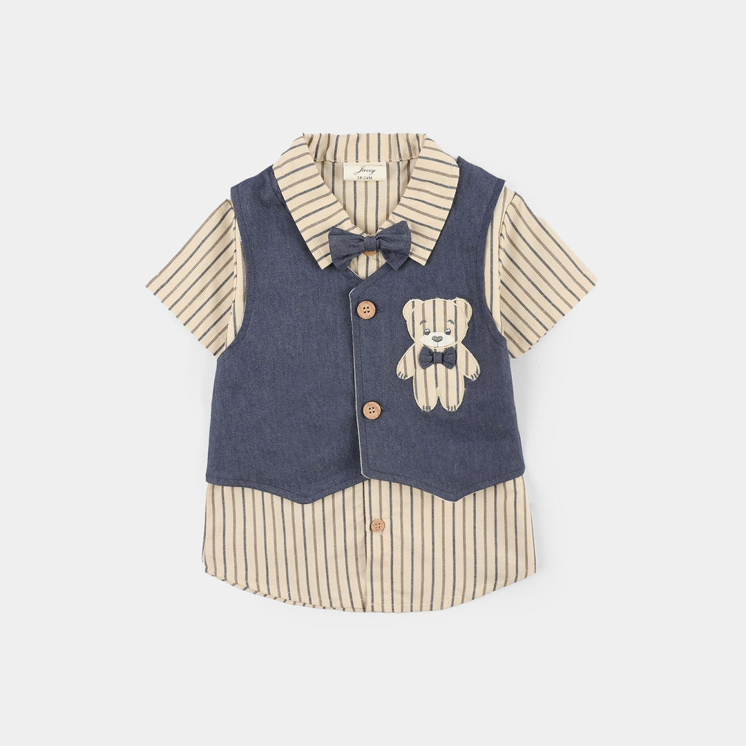 Infant Boys Jersey/Terry 2Pc Suit 294-012 E-C-BEIGE