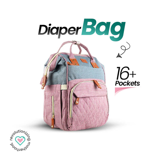 ORNAVO DIAPER BAG PINK & GREY