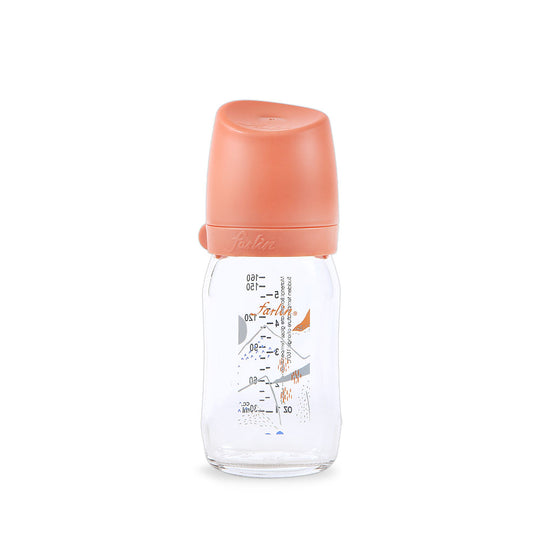 Farlin Wide Neck Glass Feeder 160ml Orange