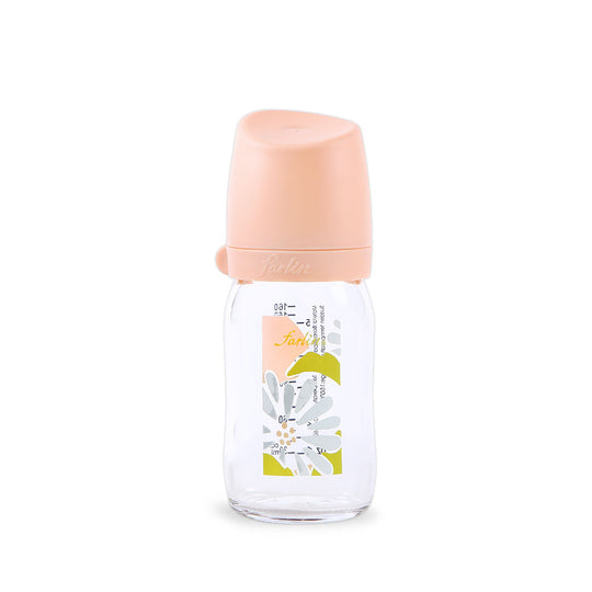Farlin Wide Neck Glass Feeder 160ml Pink