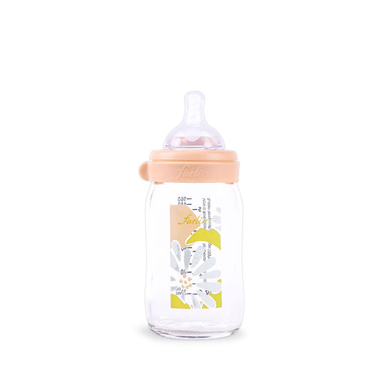 Farlin Wide Neck Glass Feeder 160ml Pink