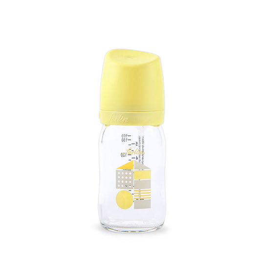 Farlin Wide Neck Glass Feeder 160ml Yellow