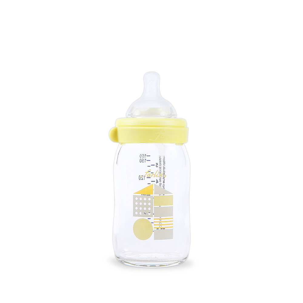 Farlin Wide Neck Glass Feeder 160ml Yellow