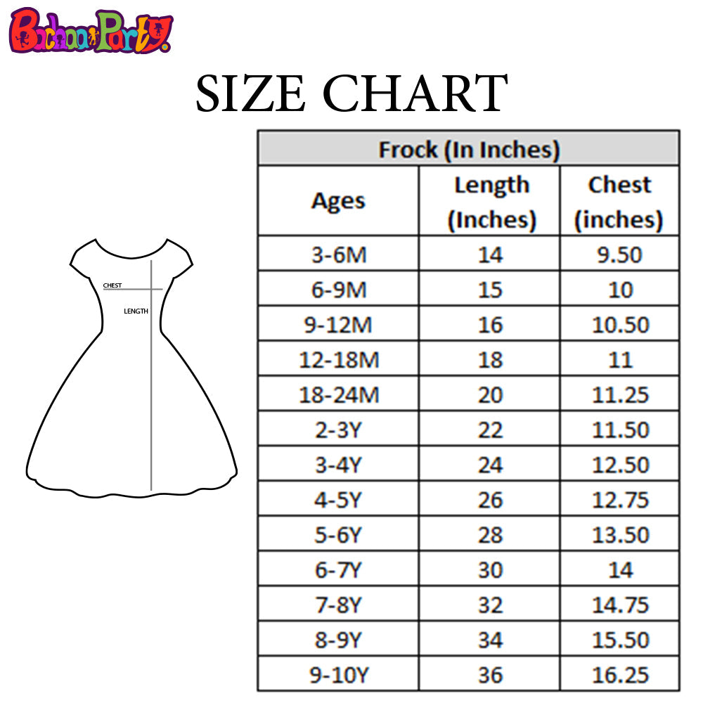 Girls Poly Satin Fancy Frock Blooming-Multi