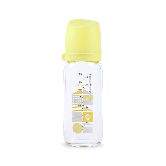 Farlin Wide Neck Glass Feeder 240ml Yellow