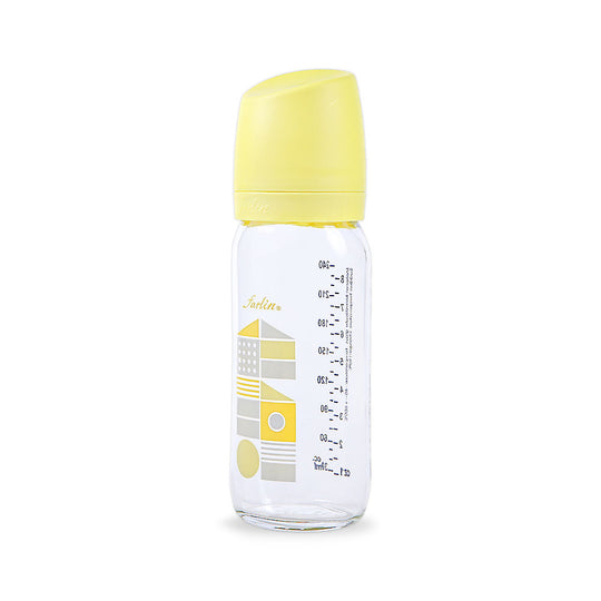 Farlin Wide Neck Glass Feeder 240ml Yellow