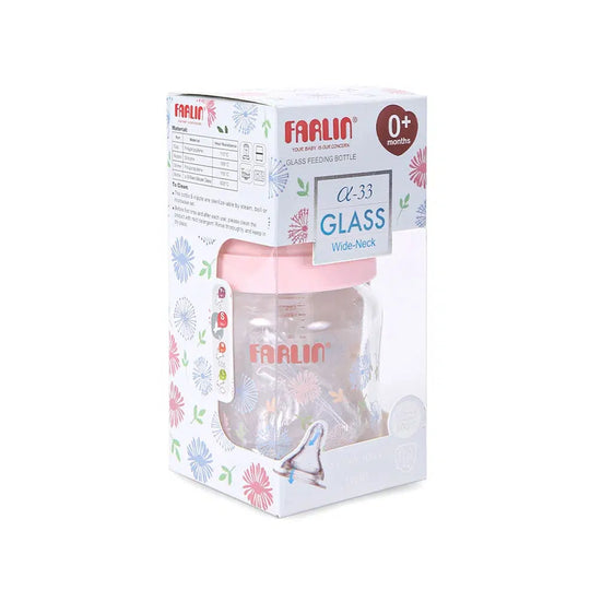 Glass Wide Neck Feeder 120Ml Pink