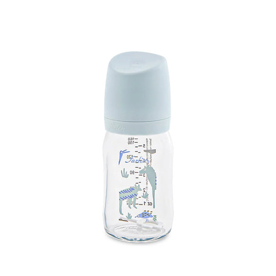 Farlin Wide-Neck Glass Feeding Bottle 160ml – Blue