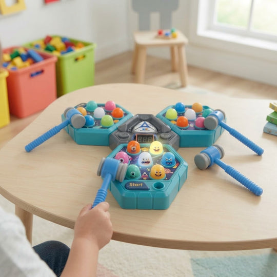 Triangle Whack A Mole Game with Light & Music