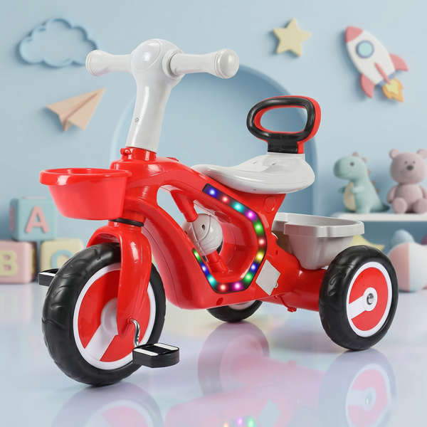 Kids Tricycle with LED Lights & Music | 2040 Red