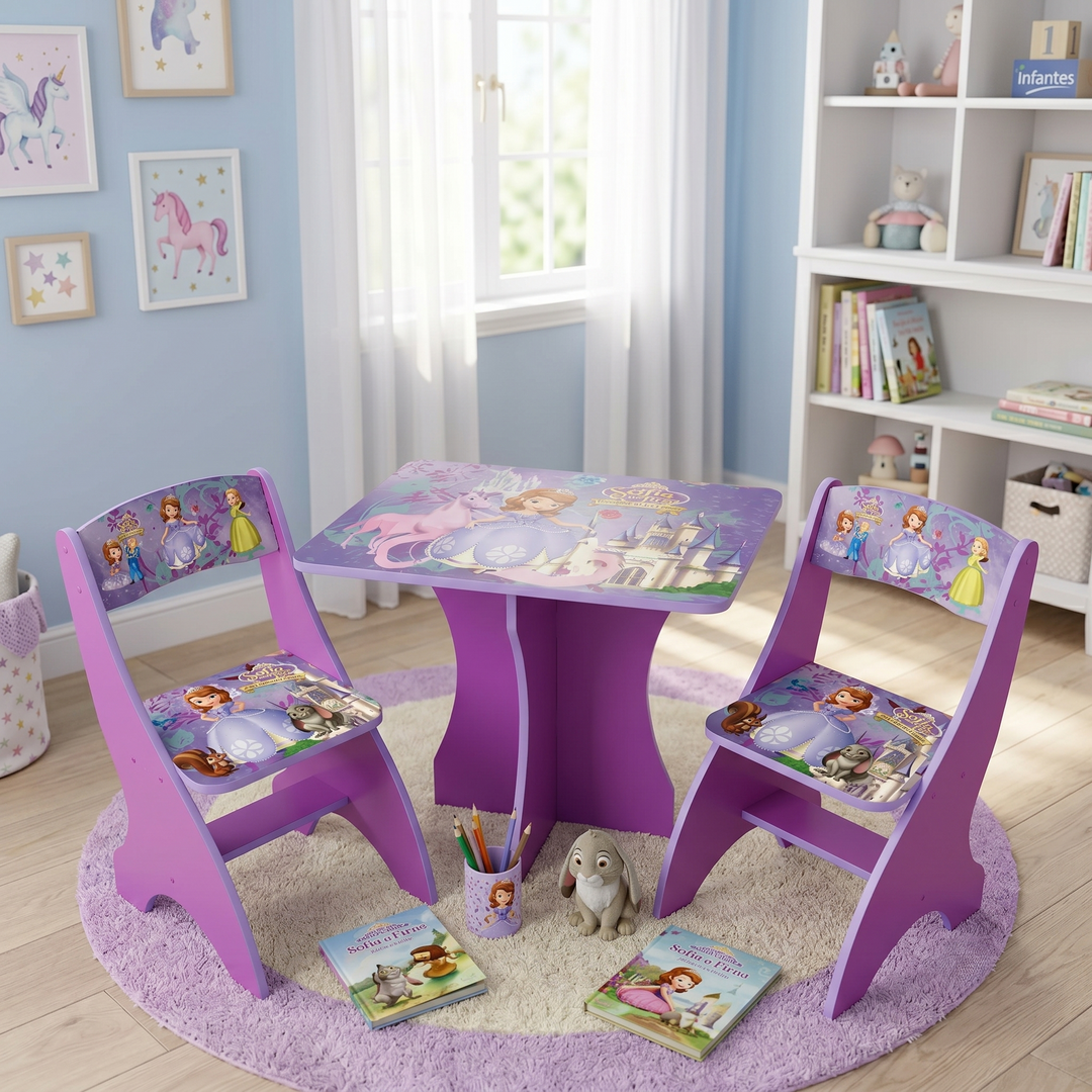 Character Kids' Wooden Study Table & Chair Set | 297-2