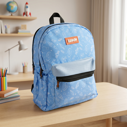 LEVUP 15" Rexine Flap Backpack | Grade KG
