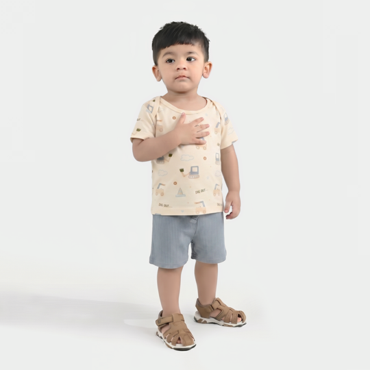 Infant Boys Bamboo Viscose Fabric 2Pcs Set