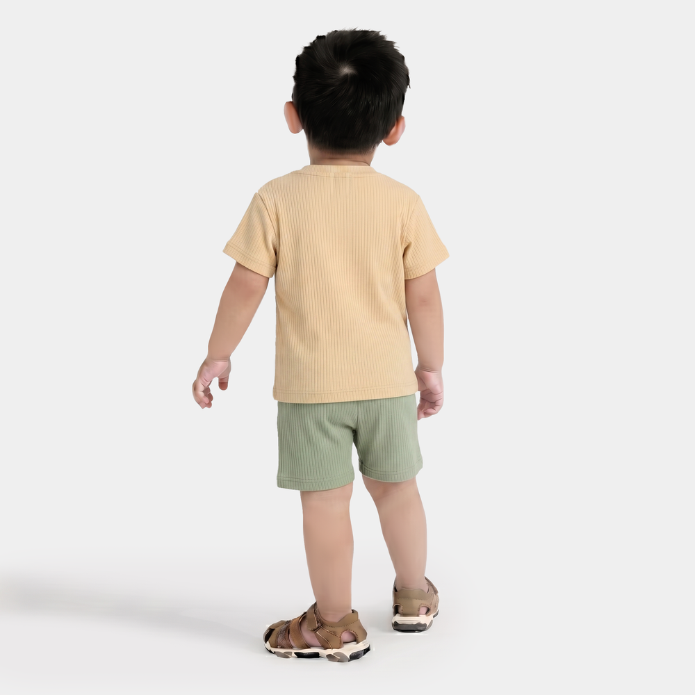 Infant Boys Yarn Dyed Suit (Repeat Hours) - Yellow/Green