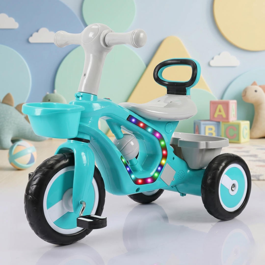 Kids Tricycle with LED Lights & Music | 2040 Blue