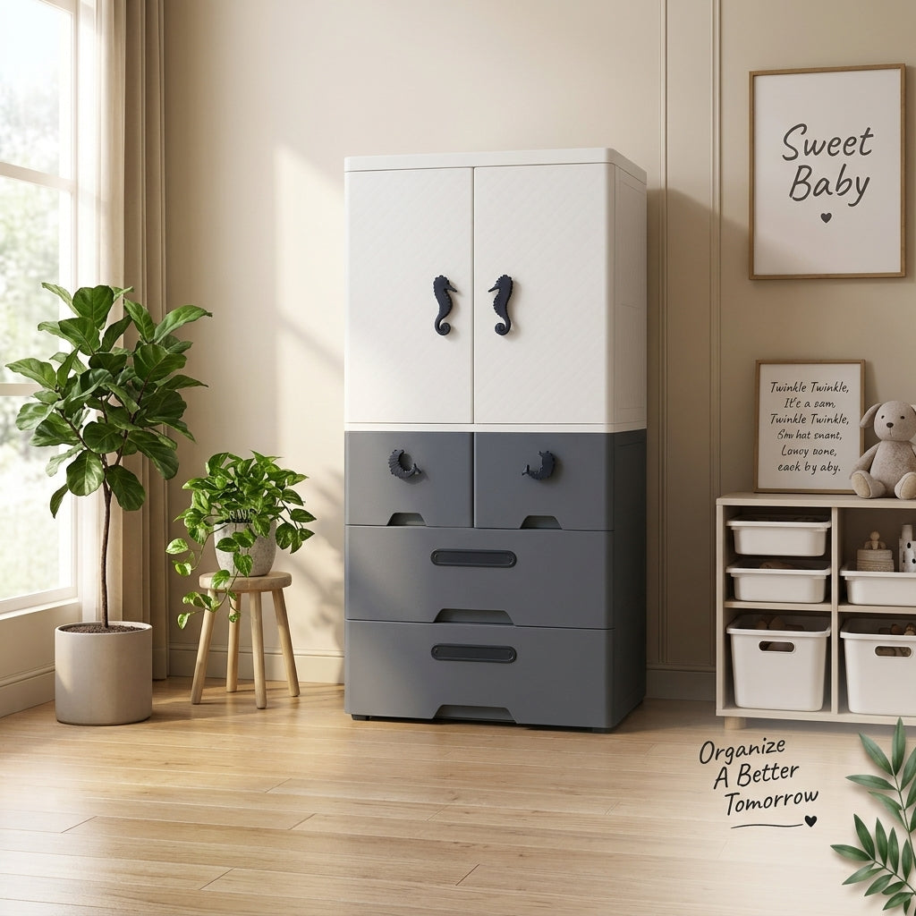 Multi-Function Storage Wardrobe LK7145 Grey