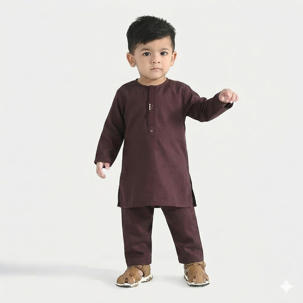 Infant Boys Poly Viscose Kurta Pajama (Rangoli) - Magenta