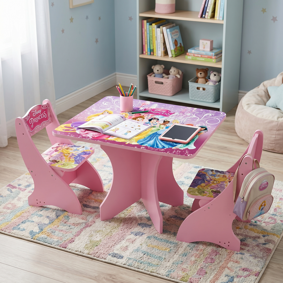Character Kids' Wooden Study Table & Chair Set | 297-2