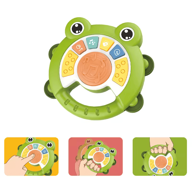 Music Puzzle Frog Rattle Hand Drum